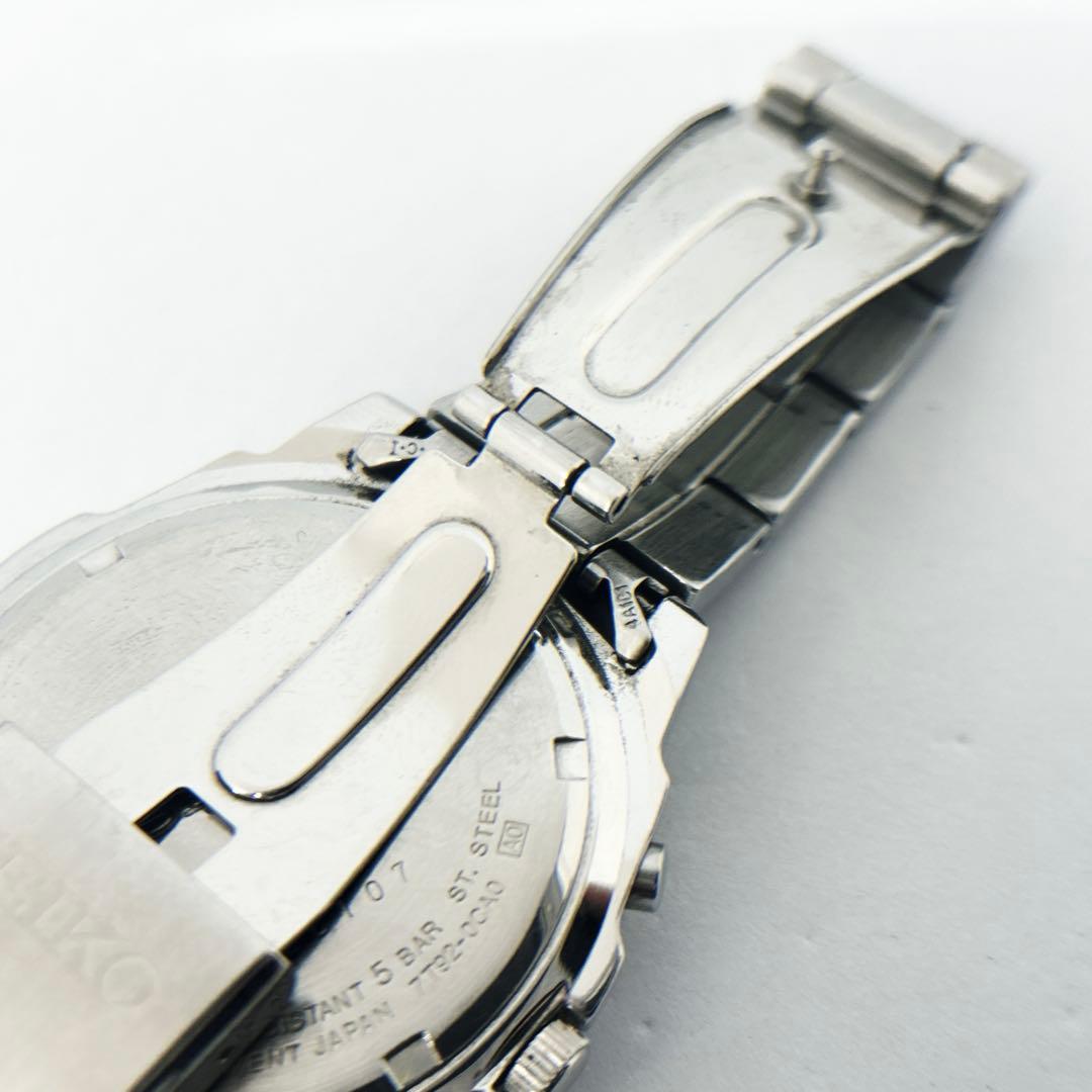 セイコー 腕時計 クロノグラフ シルバー 7T92-0CA0 美品 SEIKO