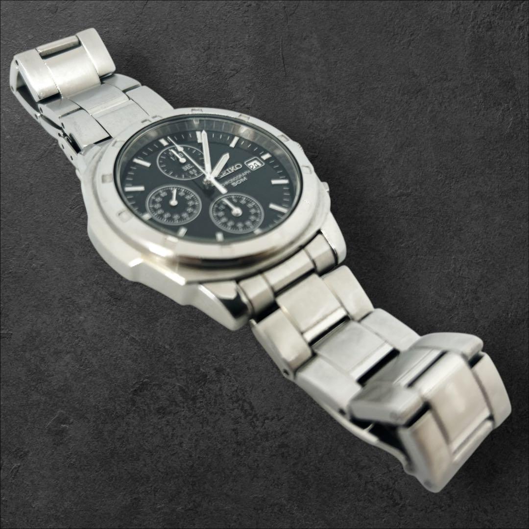 セイコー 腕時計 クロノグラフ シルバー 7T92-0CA0 美品 SEIKO