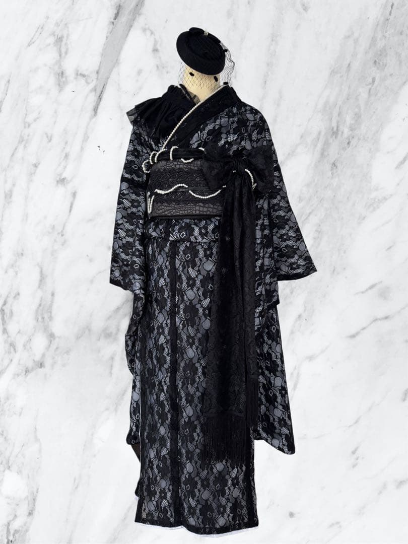 【総レースBLACKフリル振袖】
