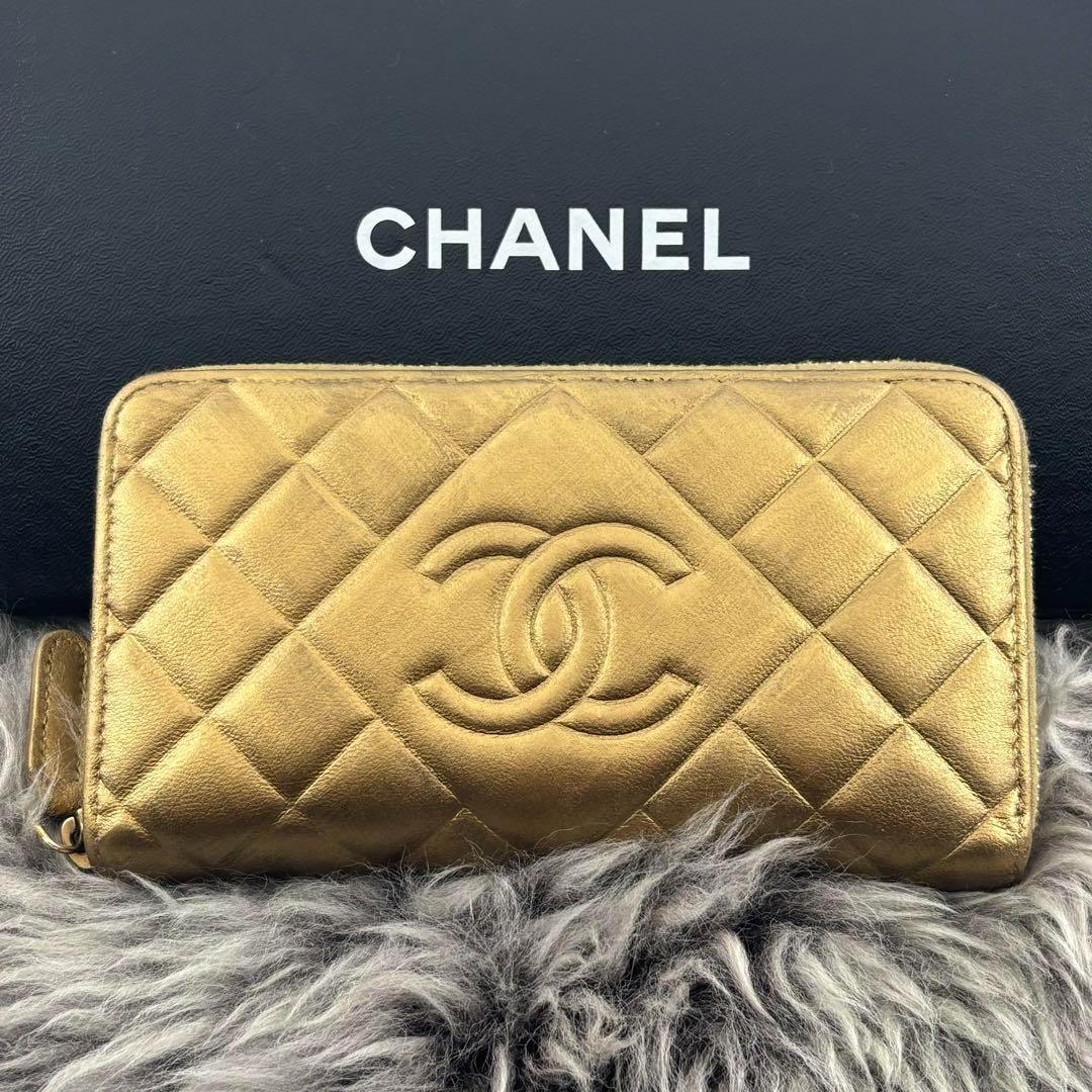 【極美品✨】シャネル 財布 ダイヤモンドココ ジップ ミディアム