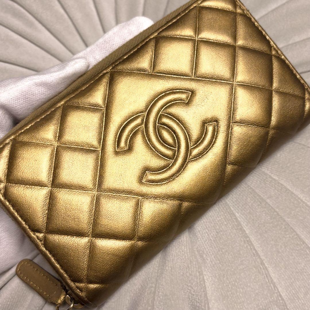 【極美品✨】シャネル 財布 ダイヤモンドココ ジップ ミディアム