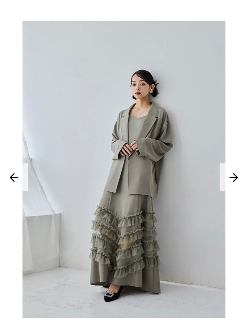 niana トランスペアレントヘムセットアップドレス