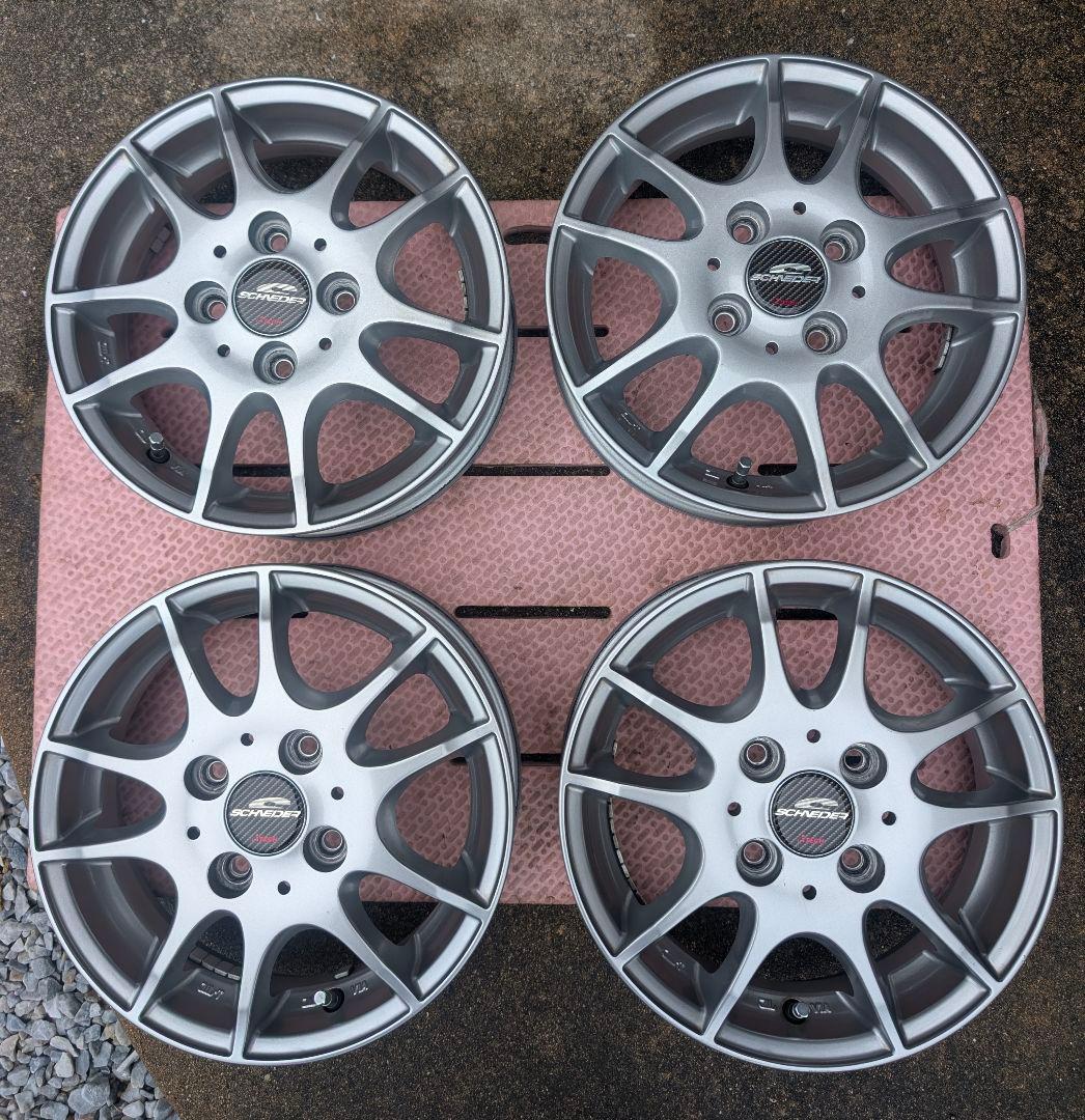 シルバー 13インチ ホイールセット4J　ナット無し