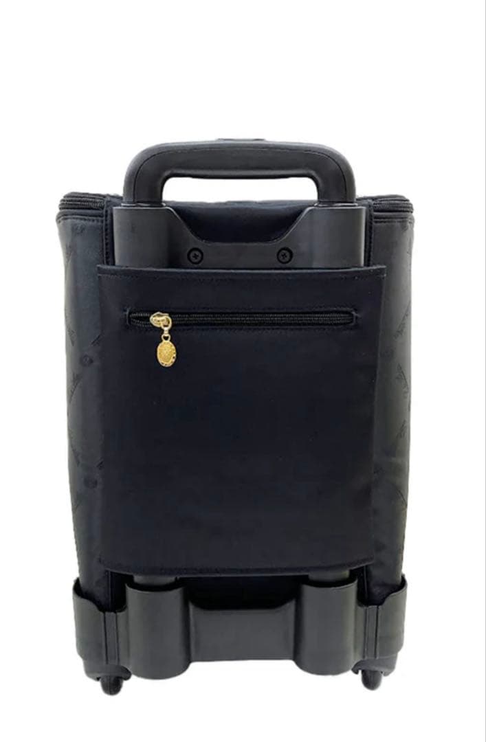 【新品未使用・定価の半額】ブラック 花柄ストライプ キャリーケース　カワサキ製