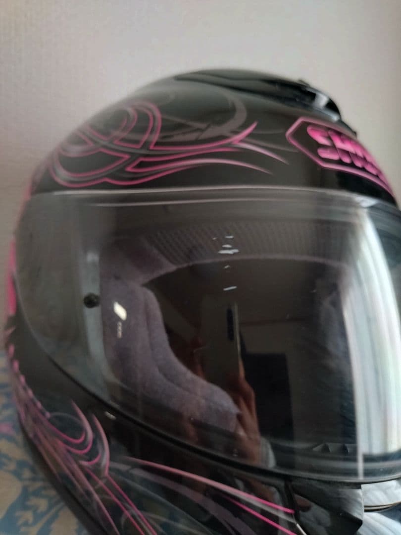 ショーエイSHOEIフルフェイスヘルメットピンクハイビスカスサイズL