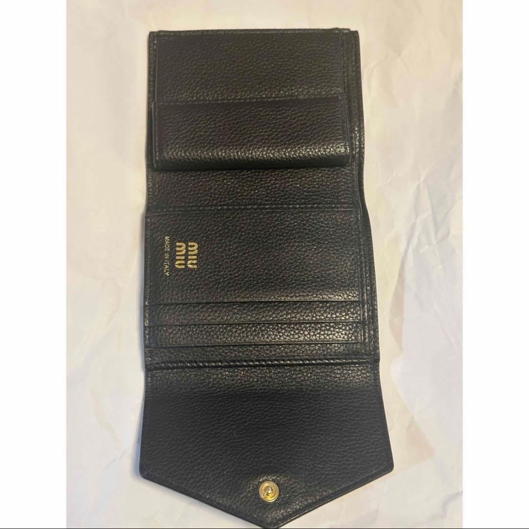 値下げ◎MIUMIU ヴィッテロダイノレザー 財布　ウォレット　三つ折り財布