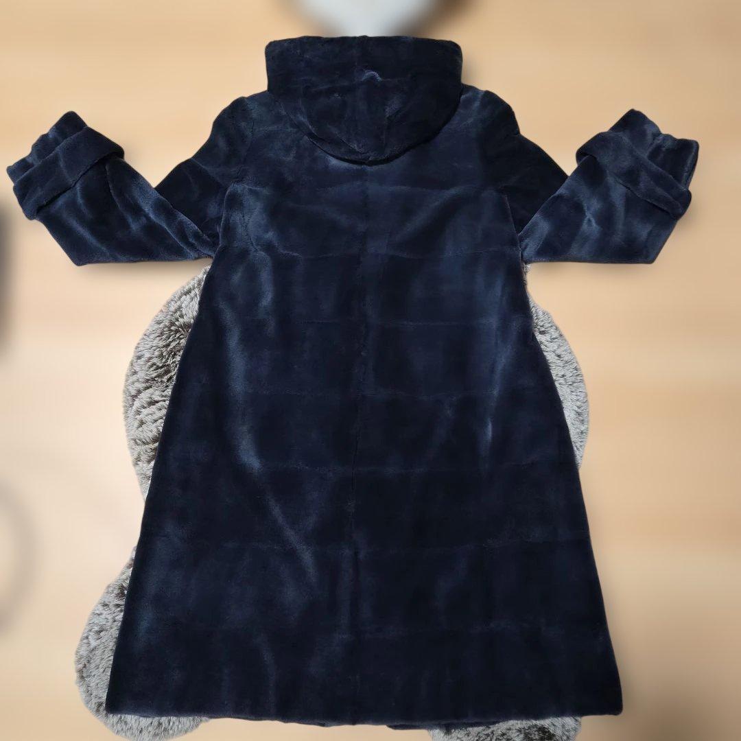 CBF FOURREUR ウィーゼル シルク100% ダッフル コート