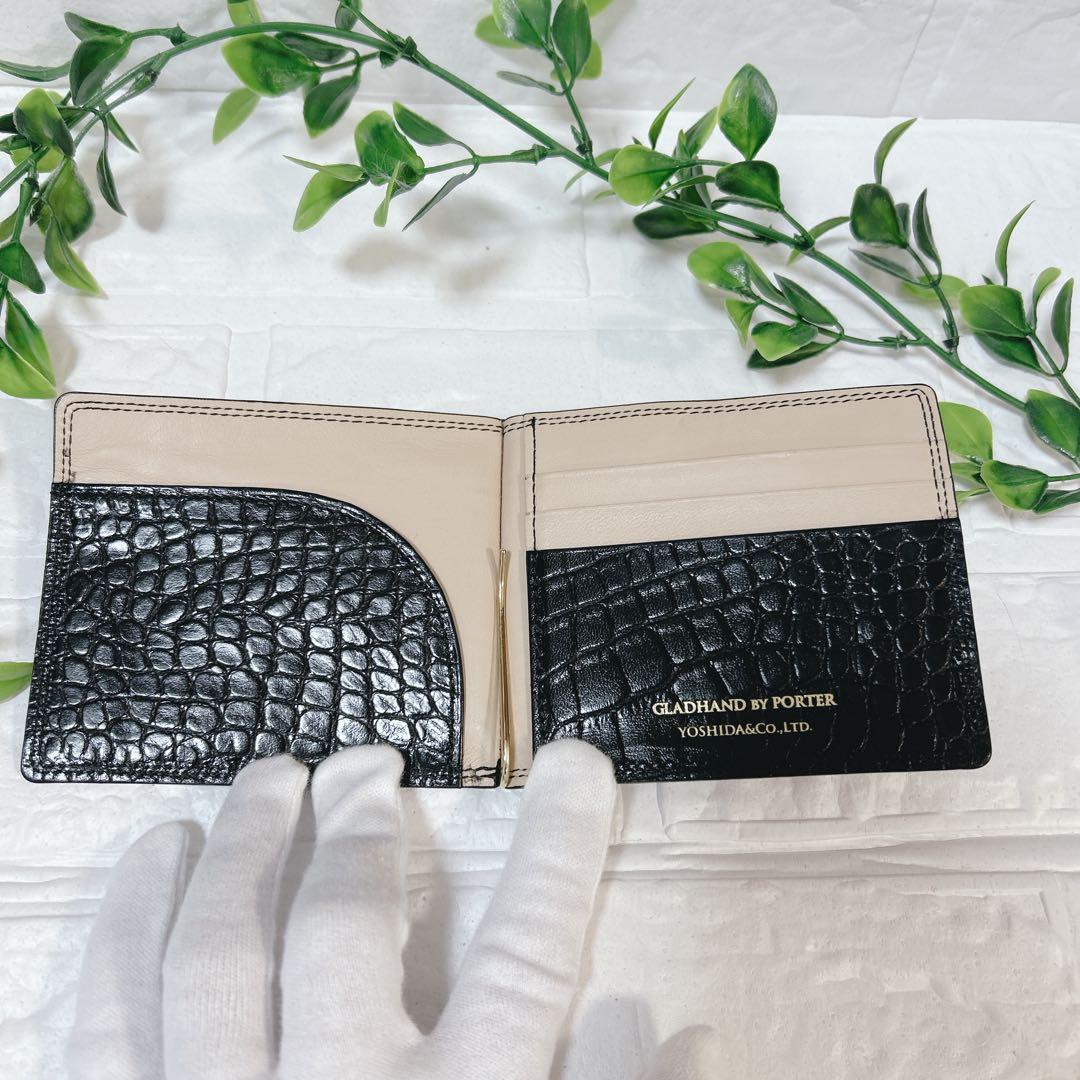 GLAD HAND × PORTER 希少 コラボ マネークリップ クロコ型押し