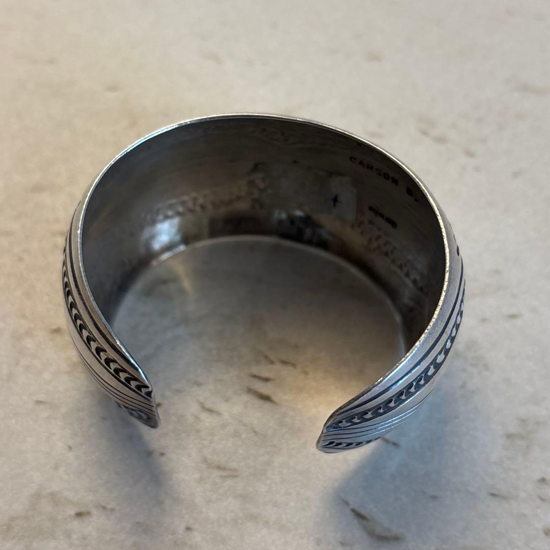 Carson B ナバホ　インディアンジュエリー　バングル　スタンプワーク