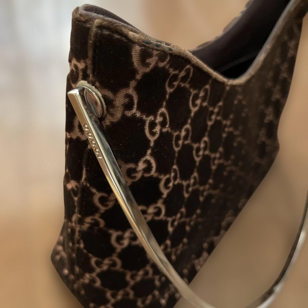 GUCCI GGパターン ベルベットショルダーバッグ&ストール