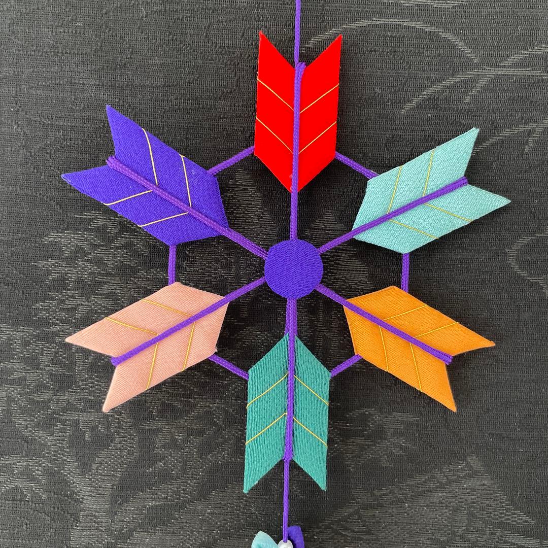 141 ちりめん細工　端午の節句タペストリー　吊るし飾り　古布