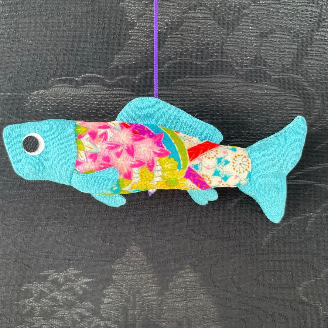 141 ちりめん細工　端午の節句タペストリー　吊るし飾り　古布