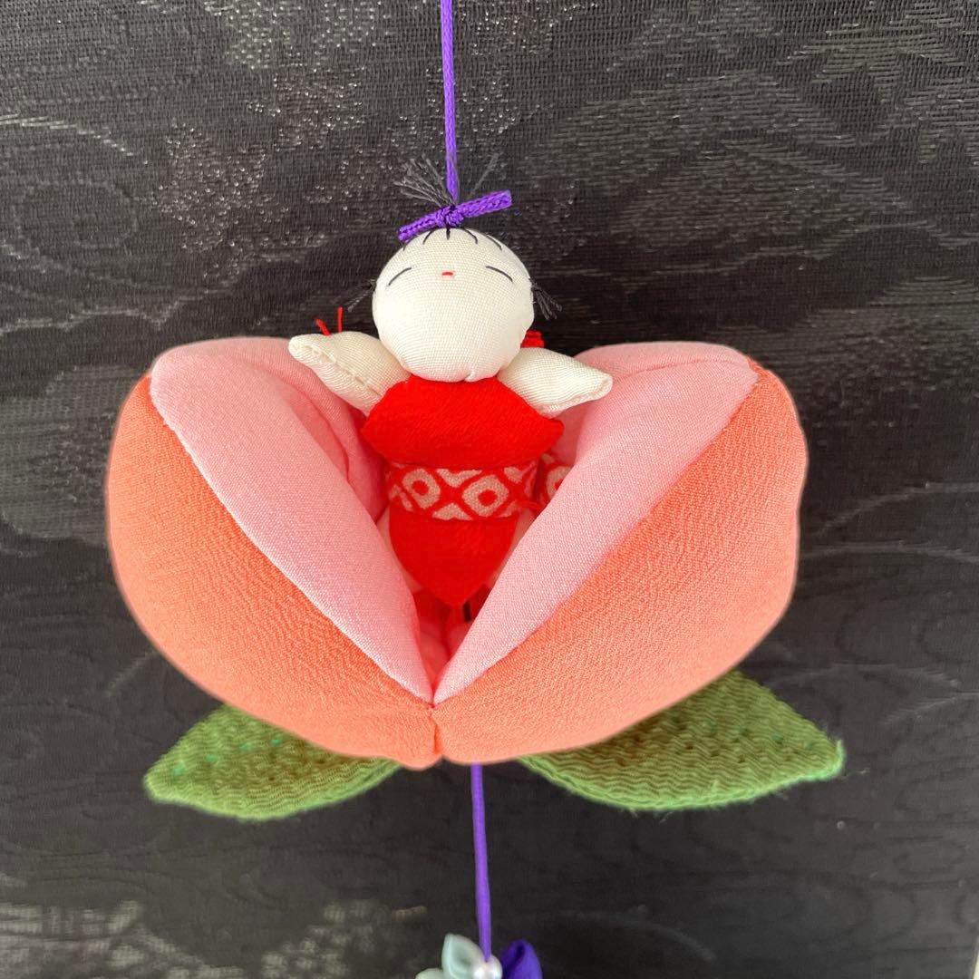 141 ちりめん細工　端午の節句タペストリー　吊るし飾り　古布