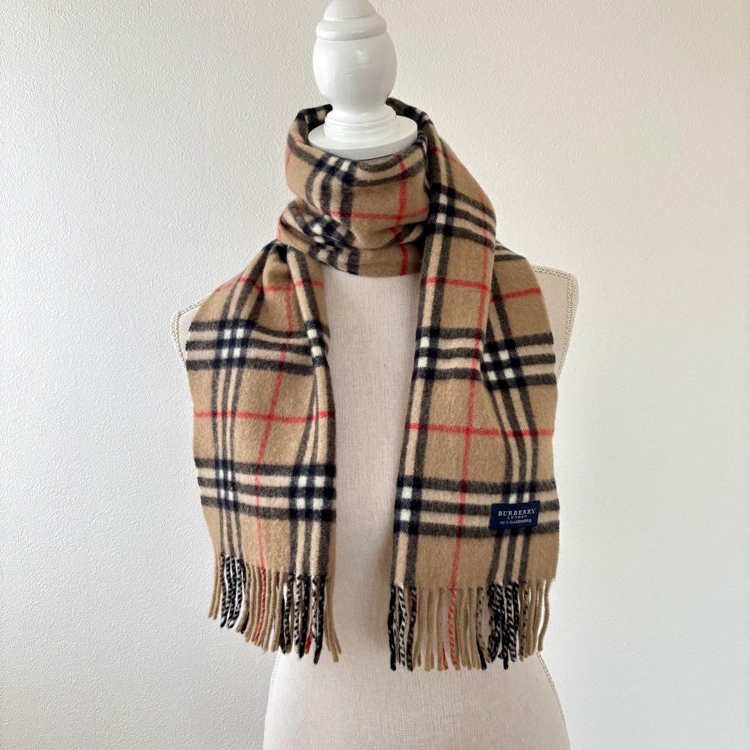 BURBERRY LONDON バーバリーノバチェック カシミヤ100%マフラー