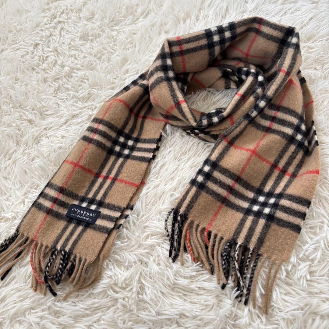 BURBERRY LONDON バーバリーノバチェック カシミヤ100%マフラー