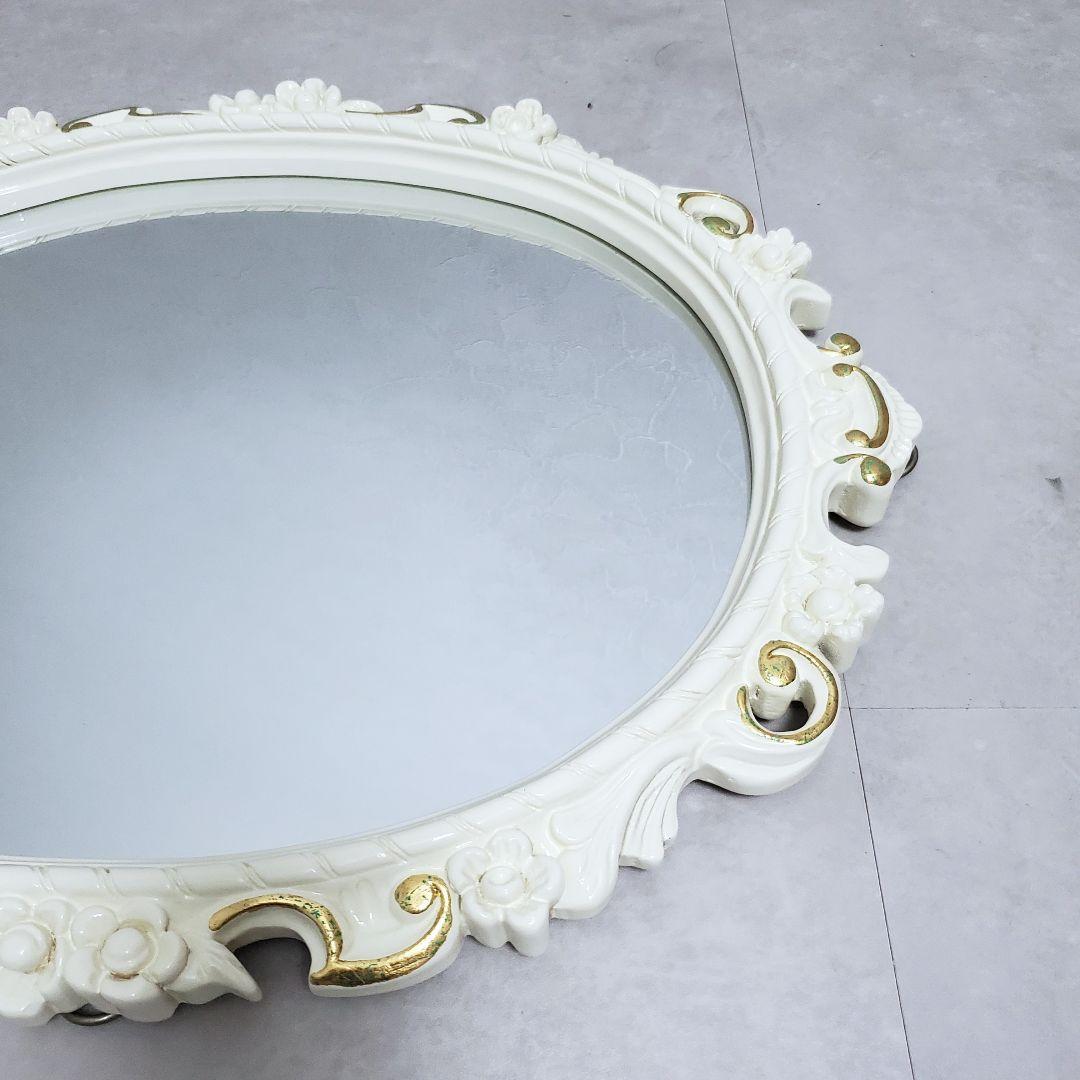 未使用級極美品✨️イタリア製 アンティーク ウォールミラー オーバル型 ロココ調