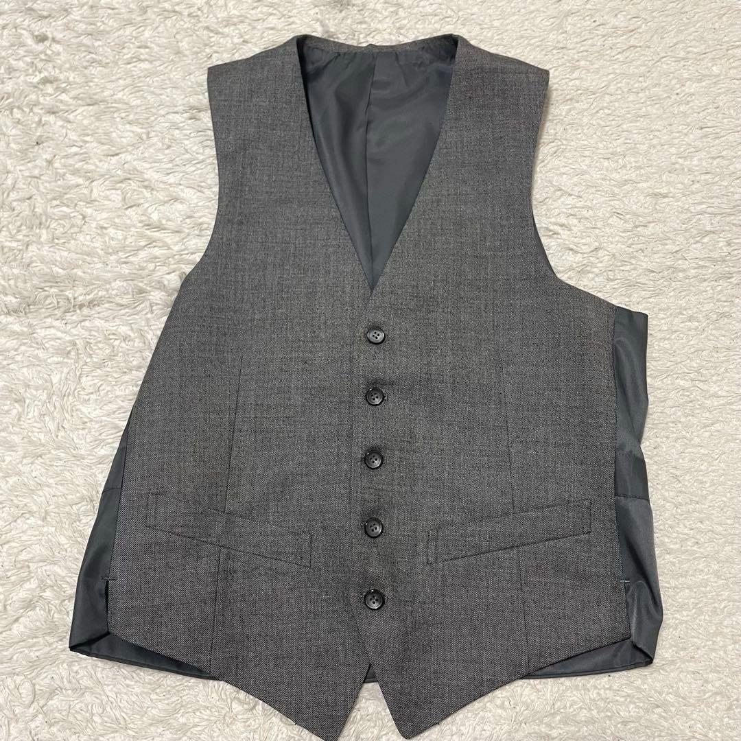 美品　スリーピース　セットアップ　ミリオンテックス　スーツ　グレー　YA7 XL