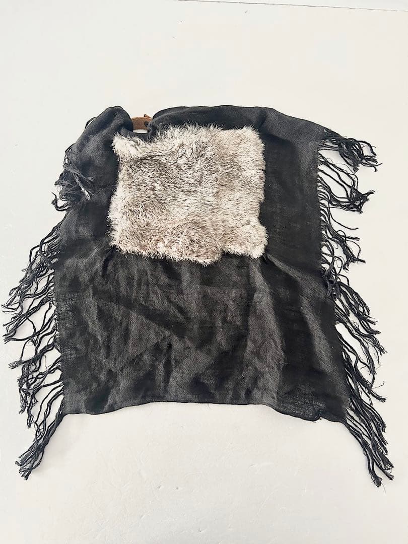 【美品】ebagos　ラビットファー付きカバー　被せ布　カゴバッグ