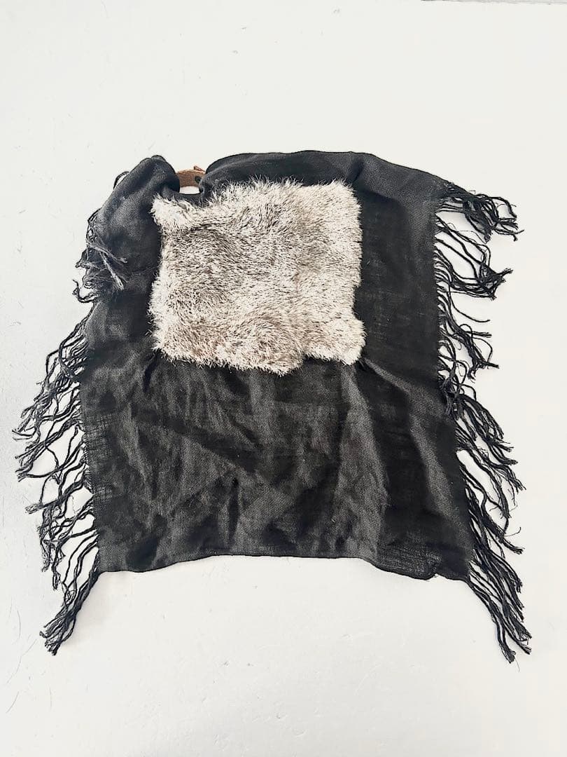 【美品】ebagos　ラビットファー付きカバー　被せ布　カゴバッグ