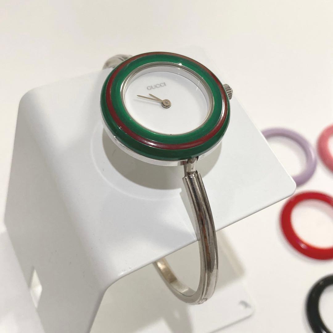 GUCCI チェンジベゼル　レディース腕時計　グッチ　稼動品　クォーツ　17色