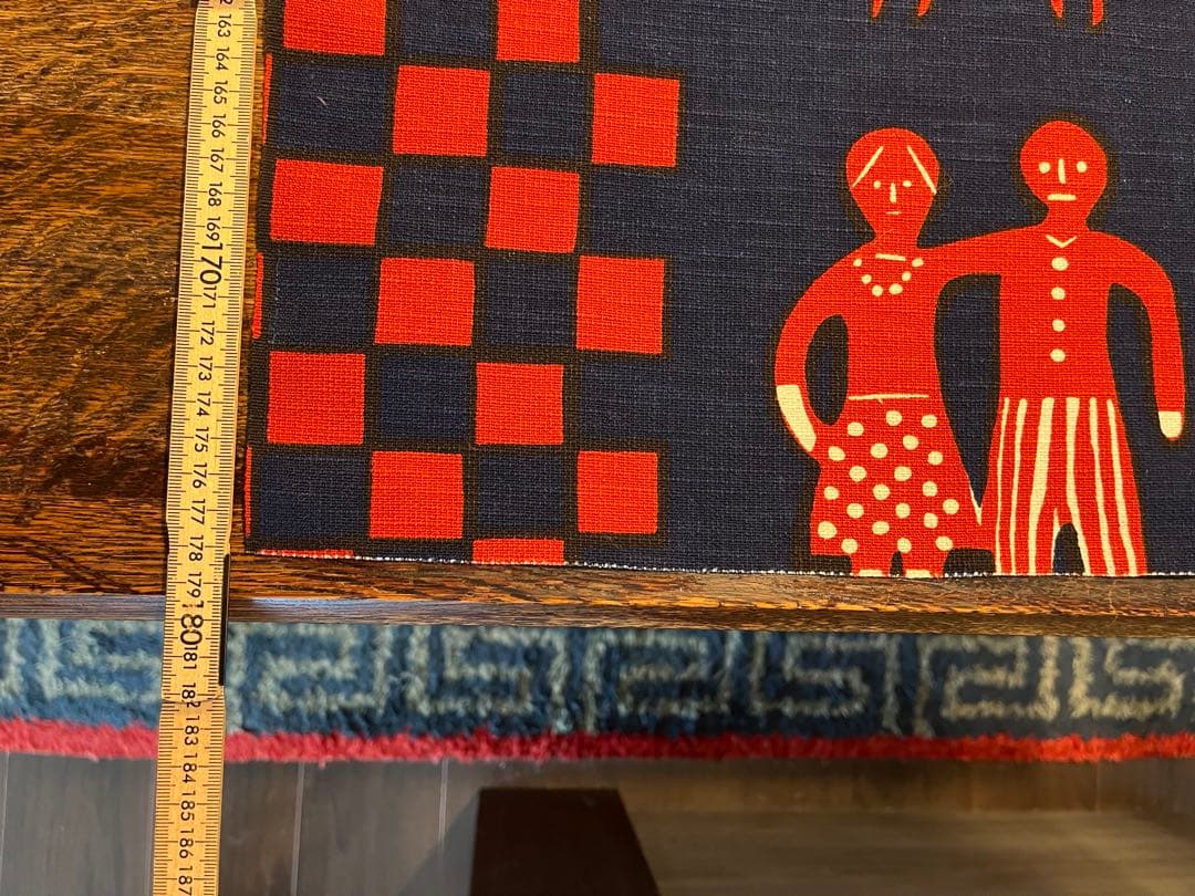 柚木沙弥郎　シルクスクリーン　仲良し　手捺染　未使用　178センチ