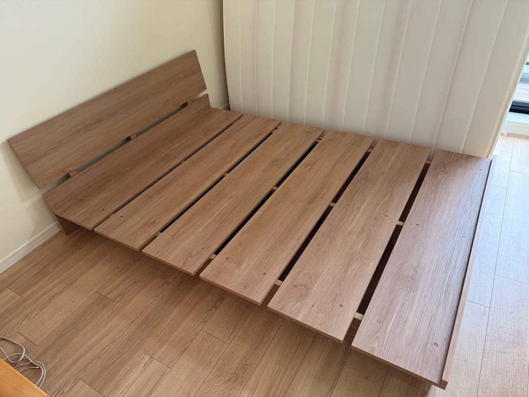 【だだだ】LOWYAベッドフレーム シャビーナチュラル セミダブル