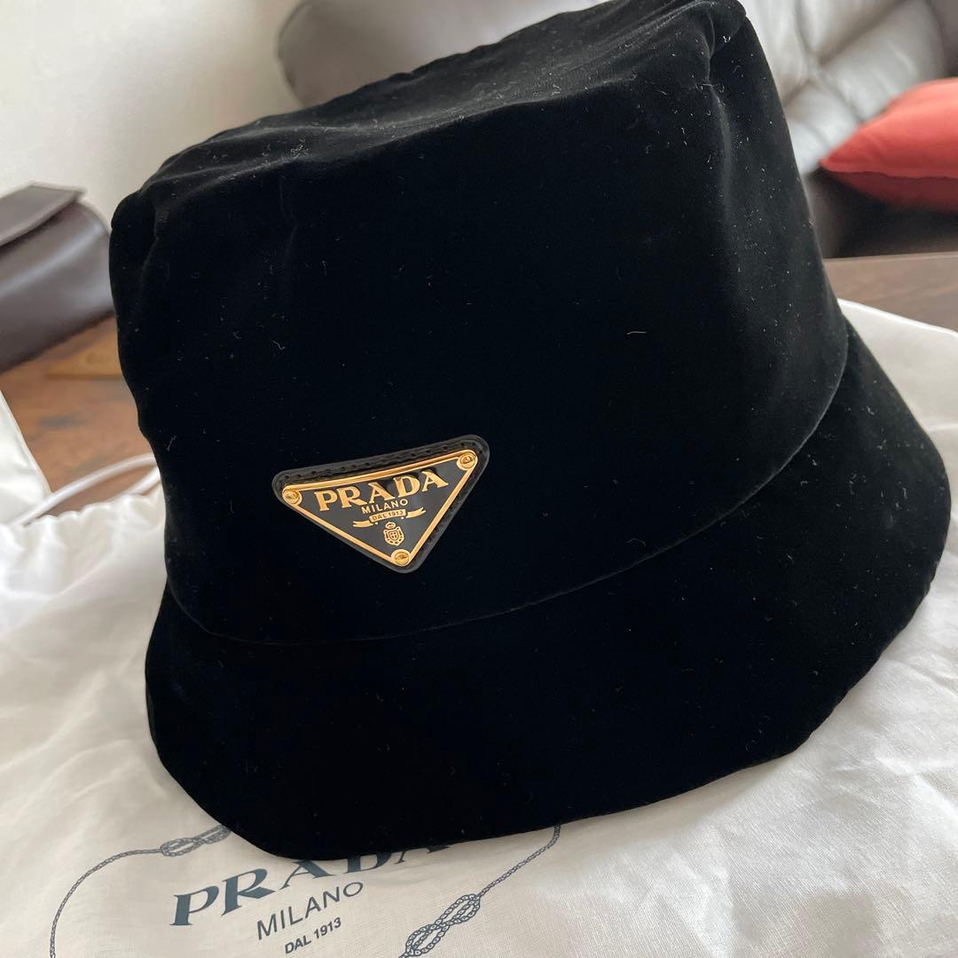 最終値下PRADA プラダ　バケットハット　バケハ　ベルベット