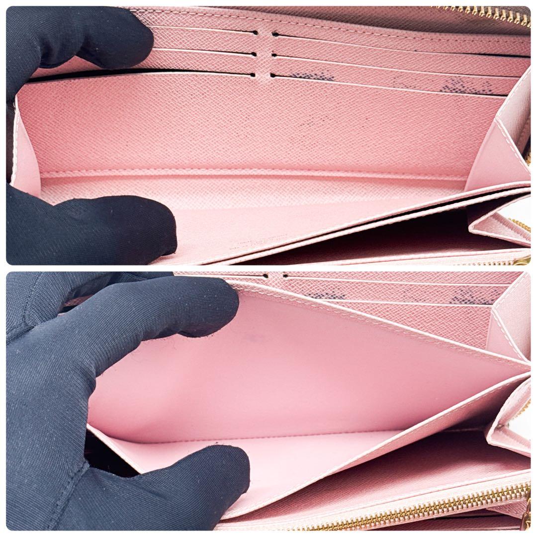 ルイヴィトン モノグラム ジッピーウォレット ピンク 財布 ファスナー ローズ