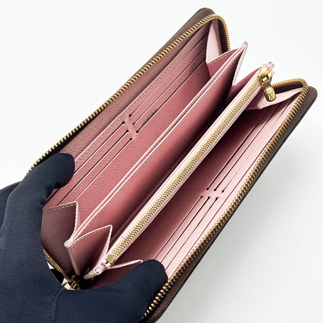 ルイヴィトン モノグラム ジッピーウォレット ピンク 財布 ファスナー ローズ