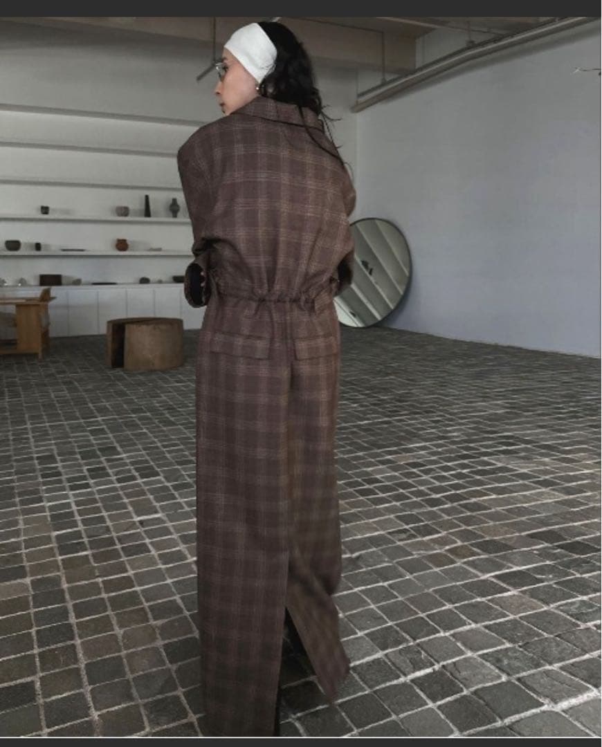 今期　ほぼ新品　Ameri WAIST CROSS CHECK DRESSワンピ