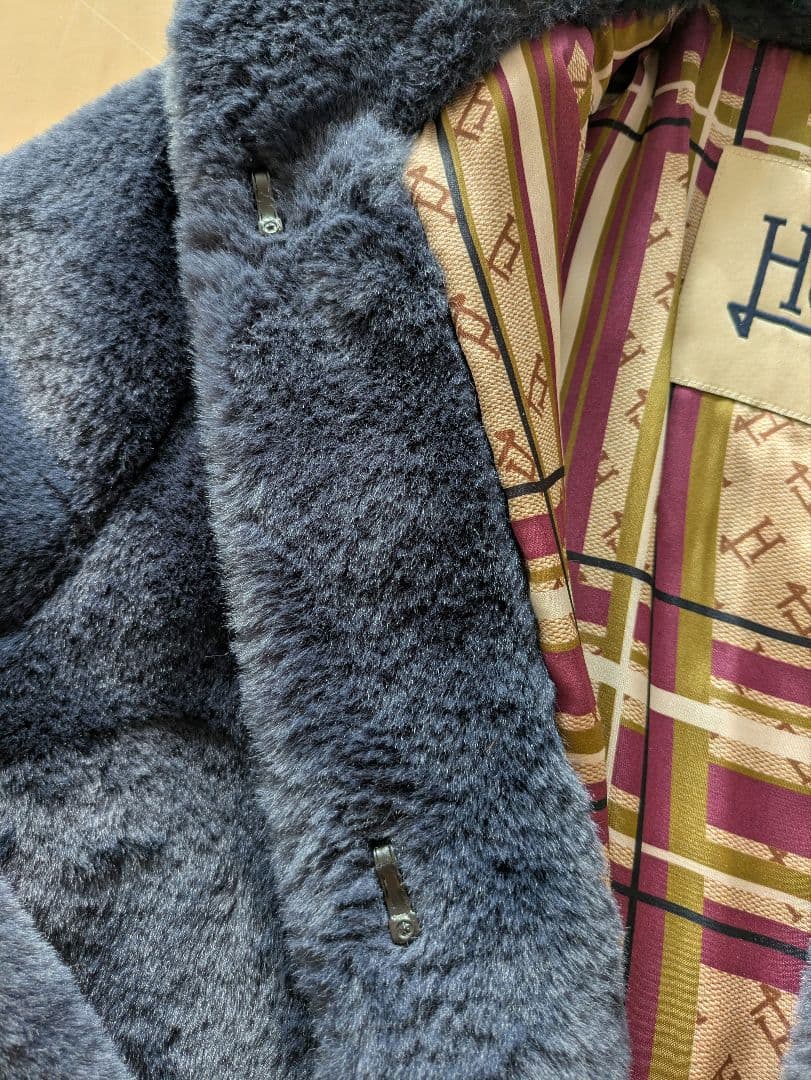 HERNO ヘルノ　エコファーコート 紺　38