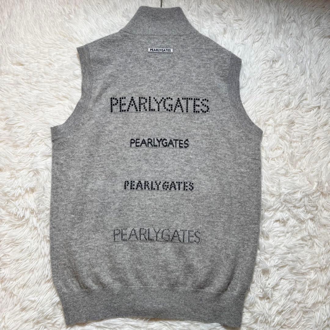 22様未使用級 パーリーゲイツ 現行 カシミヤ ジップニットベスト 定価3.7万