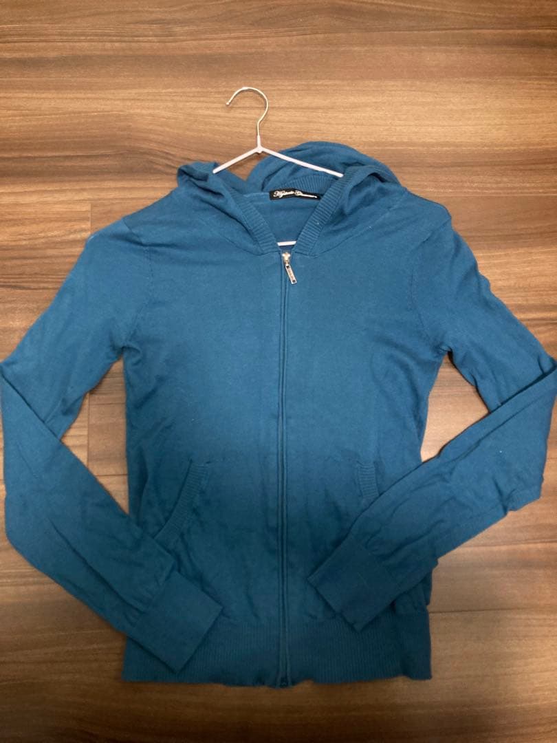 ヒステリックグラマー y2k ジップアップ パーカー ブルー プリント グランジ