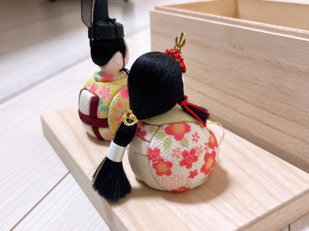 雛人形 ひな人形 ぷりふあ Halfmoon -半月-桐箱•アクリルケースセット