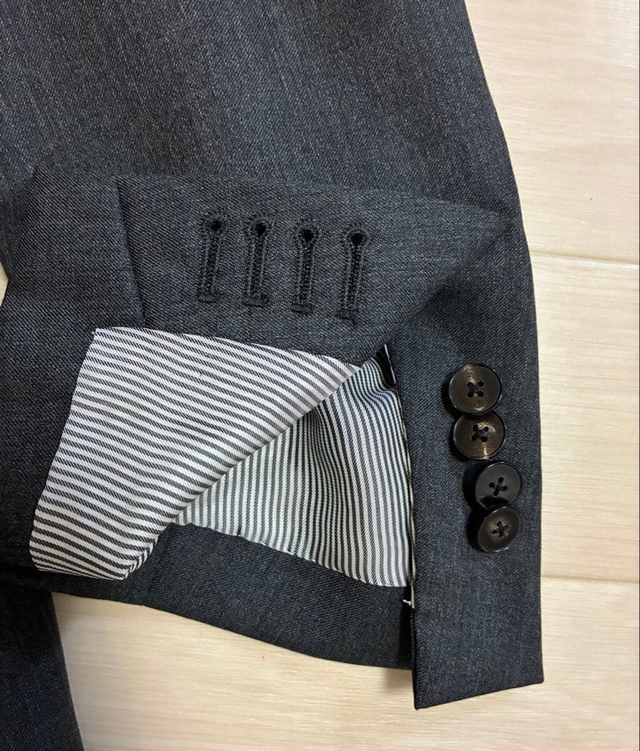 【カノニコ・ハンドメイド・160-8】チャコールグレー スーツ