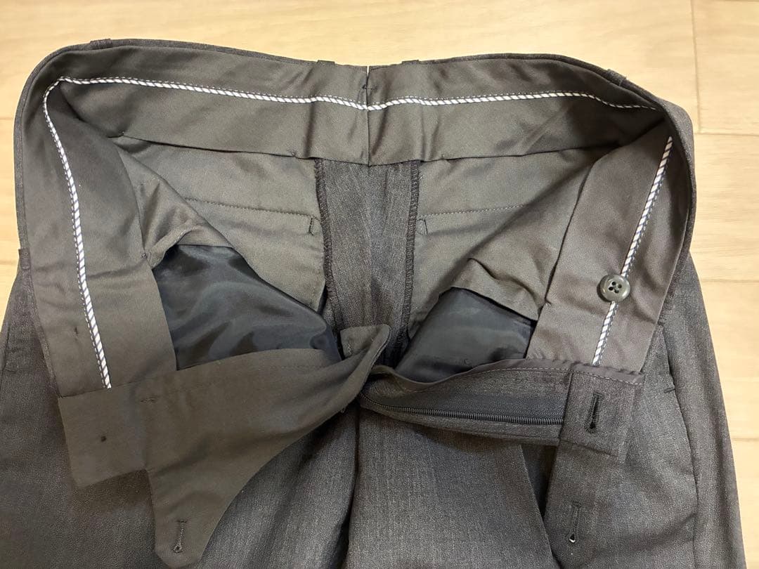 【カノニコ・ハンドメイド・160-8】チャコールグレー スーツ