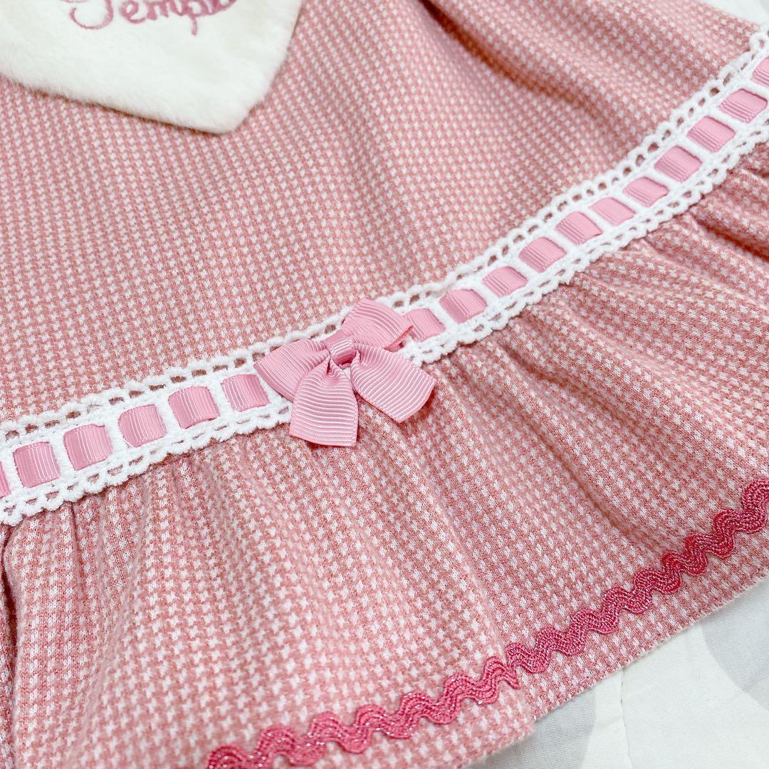 ち*。様 うさぎ千鳥チェックワンピース/シャーリーテンプル