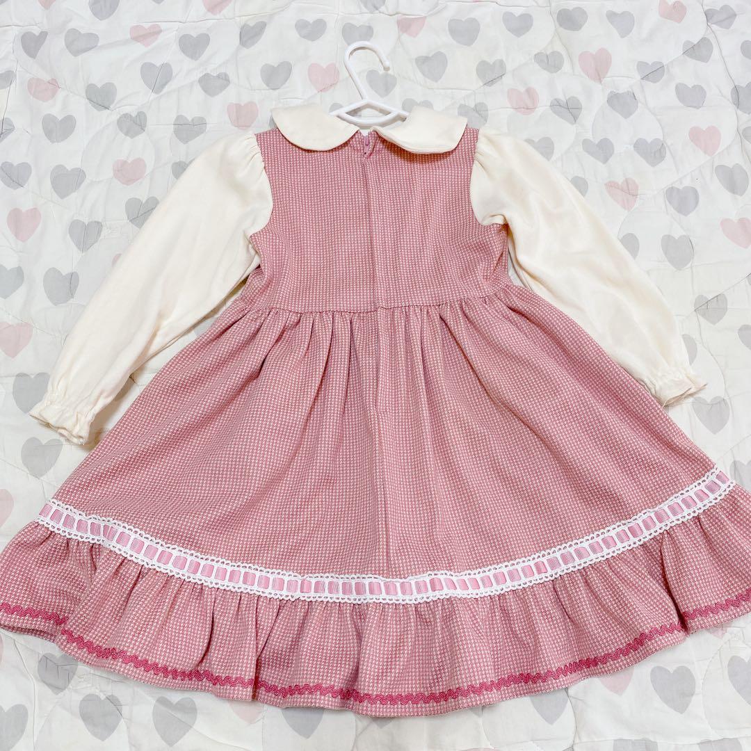 ち*。様 うさぎ千鳥チェックワンピース/シャーリーテンプル