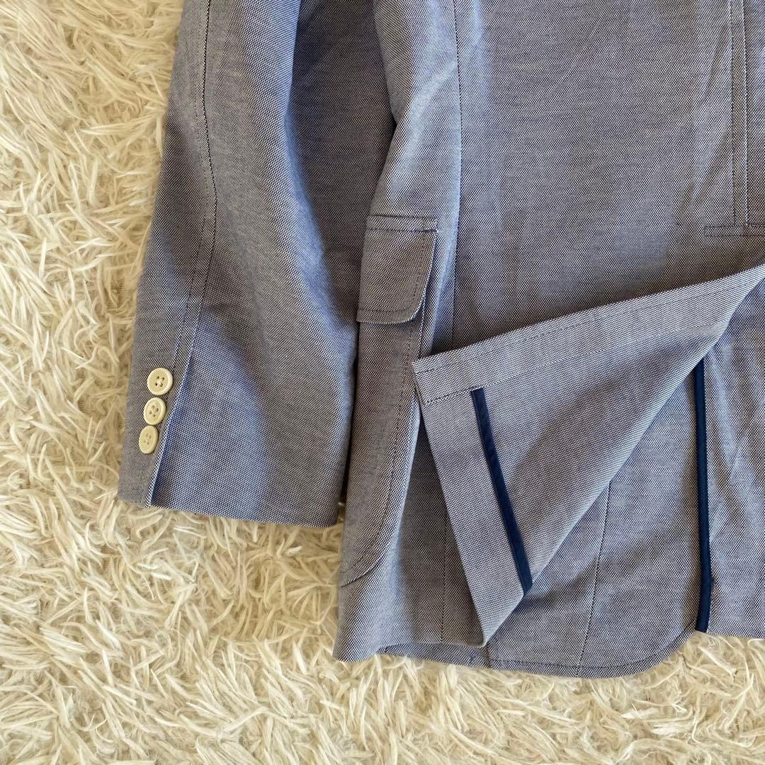 極美品✨ジェイプレス　アンコンジャケット　貝ボタン　水色　M