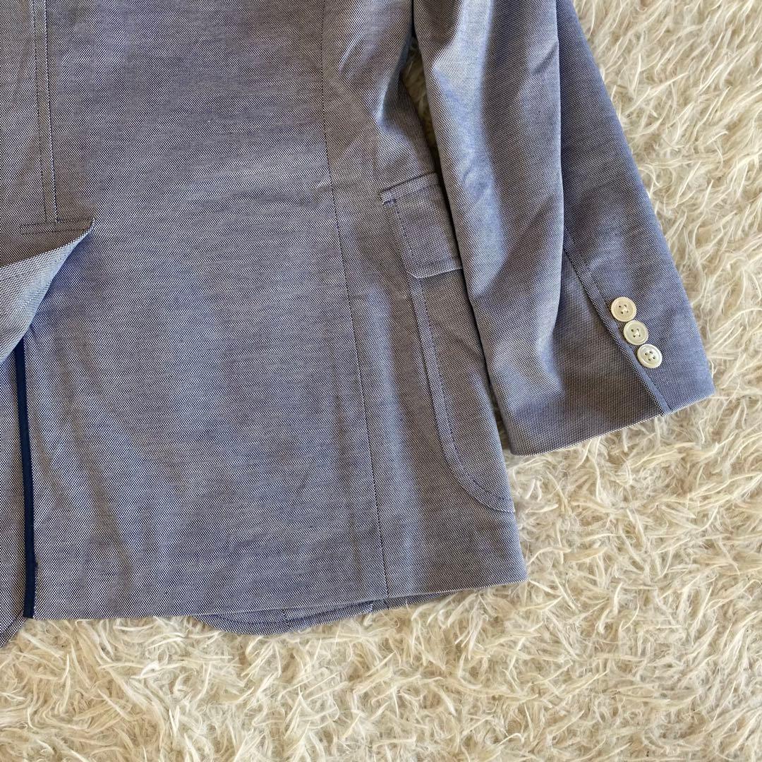 極美品✨ジェイプレス　アンコンジャケット　貝ボタン　水色　M