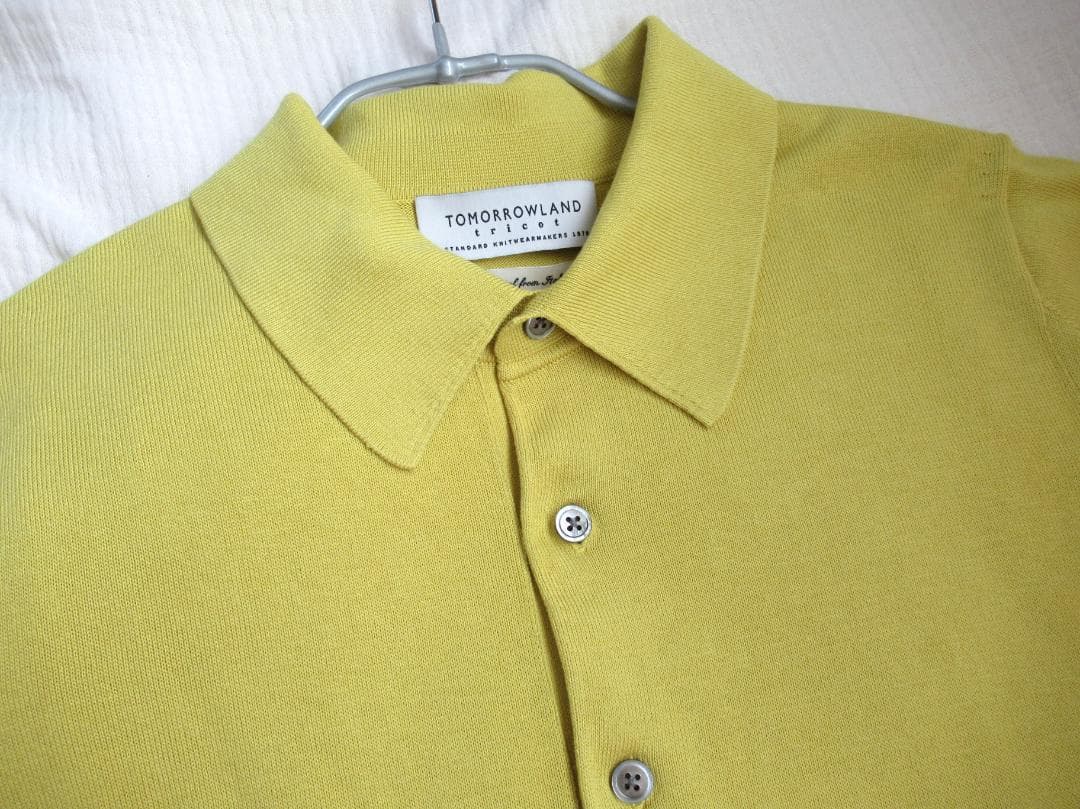 トゥモローランド メンズ 最高級 シルクコットンポロシャツ S 美品 ニットポロ