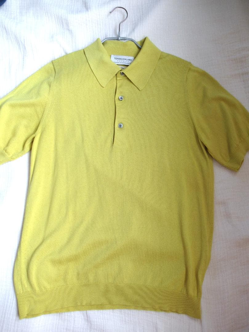 トゥモローランド メンズ 最高級 シルクコットンポロシャツ S 美品 ニットポロ