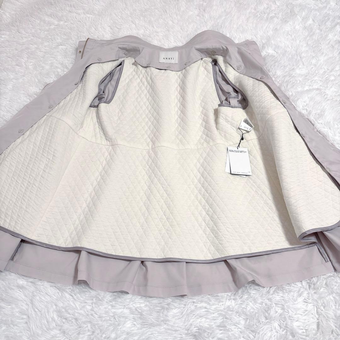 新品タグ付き　25SSアナイ ブライトツイルフレアミドルコート　36サイズ