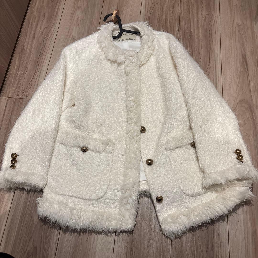〈UNITED ARROWS〉シャギー ツイード コート ジャケット
