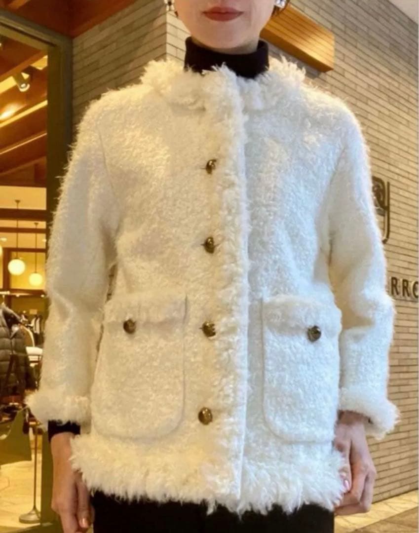 〈UNITED ARROWS〉シャギー ツイード コート ジャケット