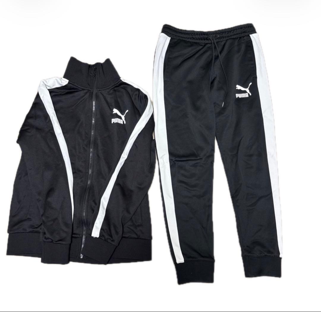 ㅇ*ㅇ様 大人気！PUMA T7 アイコニック セットアップ 黒 ブラック Lサ