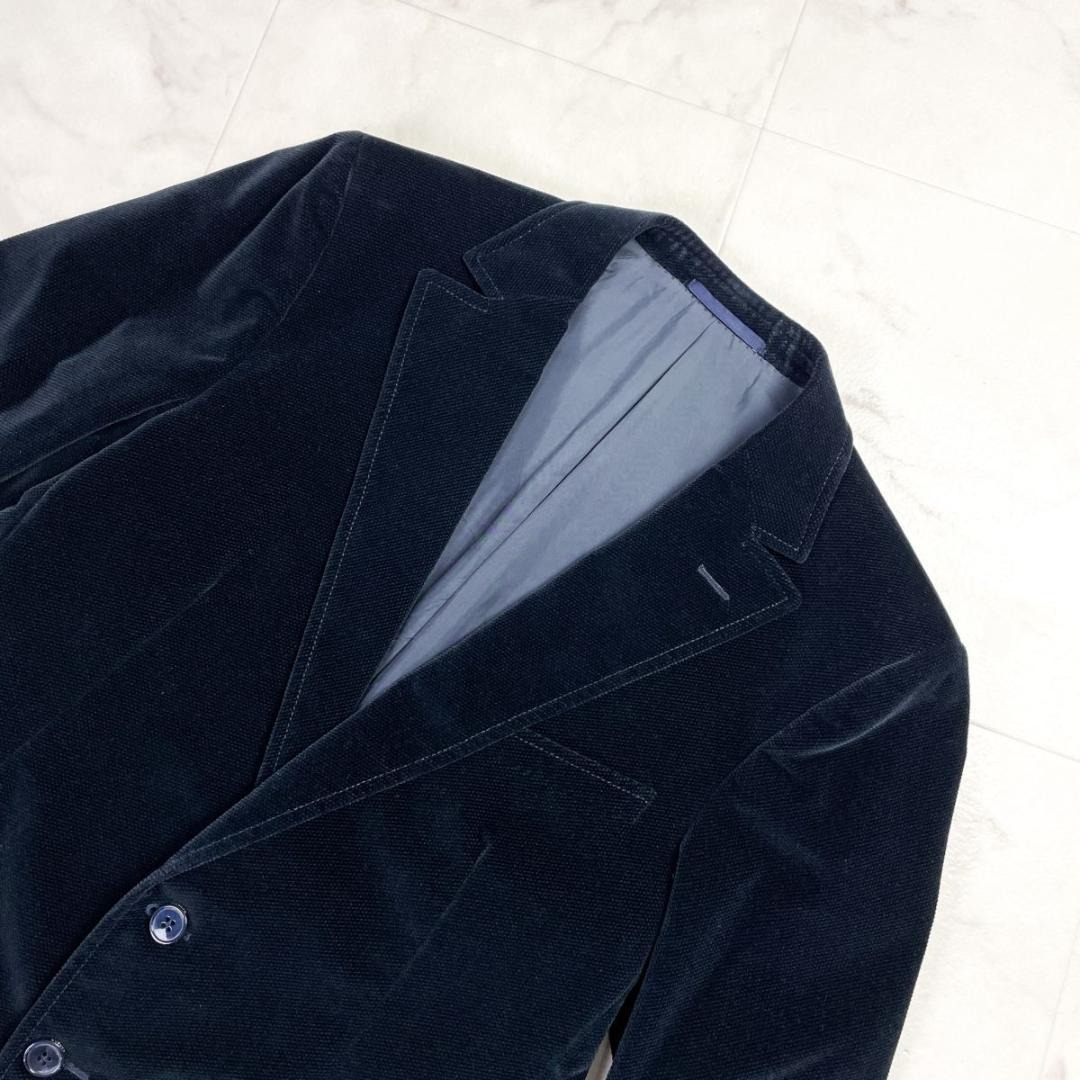 美品 エルメネジルドゼニア テーラードジャケット 総裏 紺 50*KD961