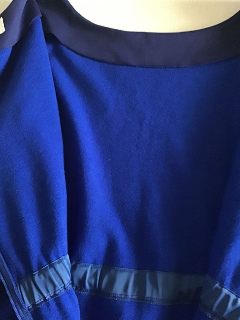 【ANAYI】ロイヤルブルーロングワンピース八分袖(38)