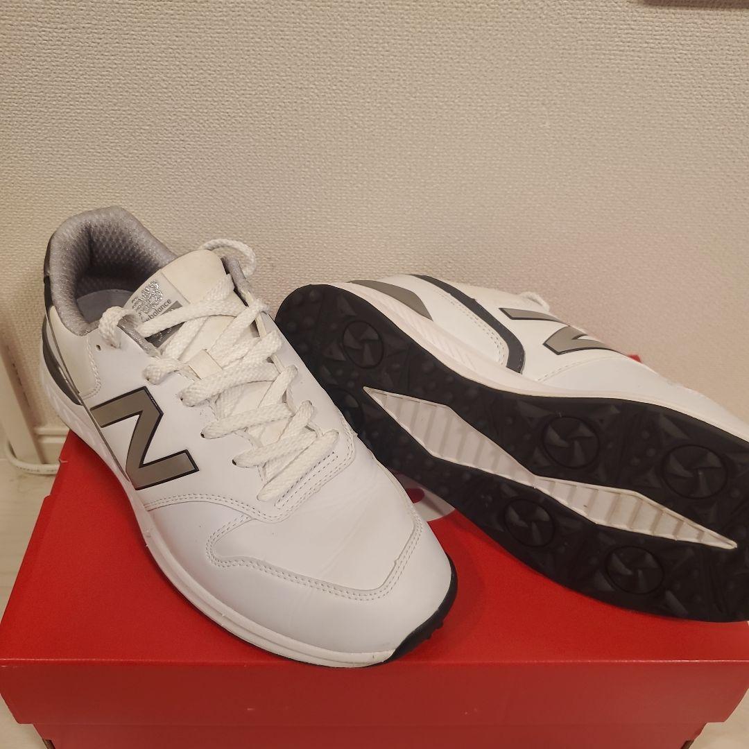 【美品】New Balance ゴルフシューズ ホワイト 25.5cm