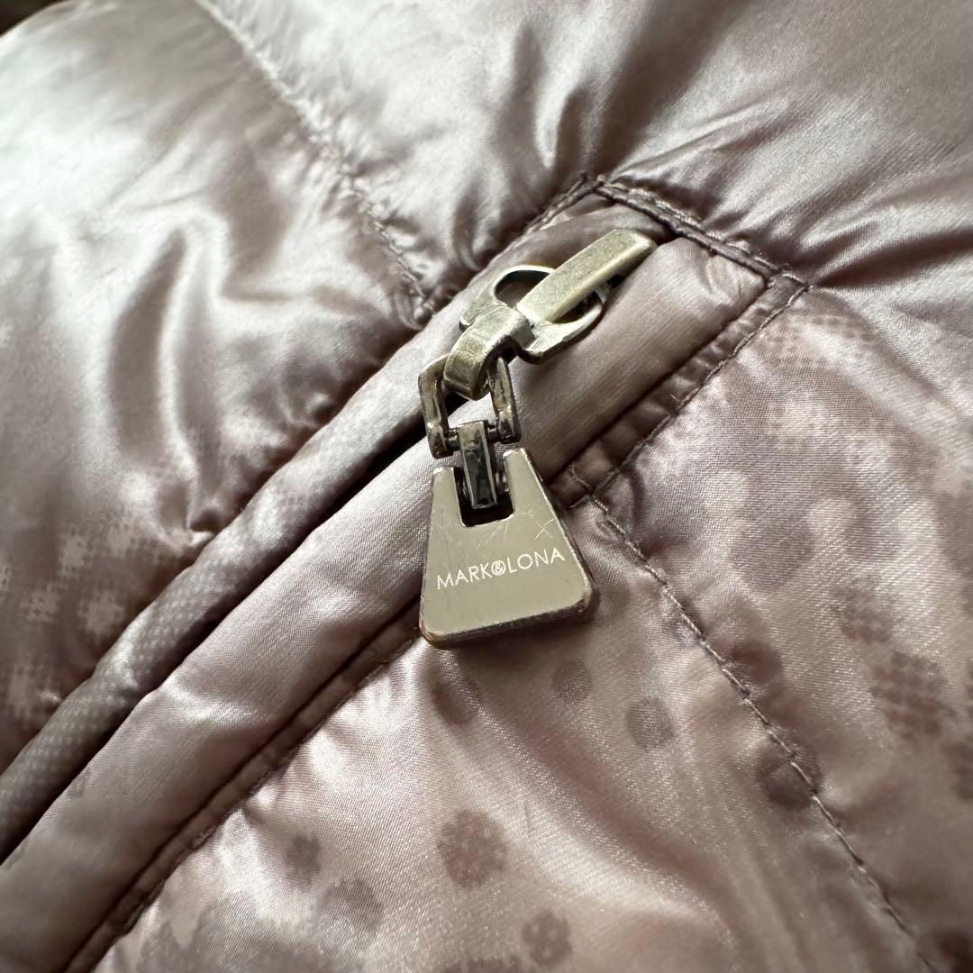 【マークアンドロナ】ダウンベスト　フード　茶色　Mサイズ　スカル